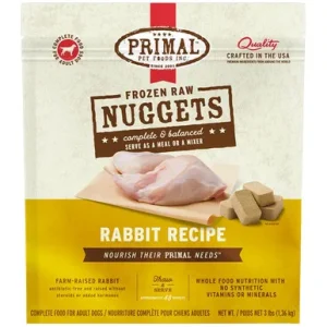 Primal Raw Frozen Canine Nuggets Rabbit Formula Dog Food