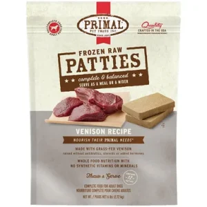 Primal Raw Frozen Canine Patties Venison Formula Dog Food
