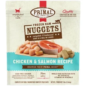 Primal Raw Frozen Feline Nuggets Chicken & Salmon Formula Cat Food