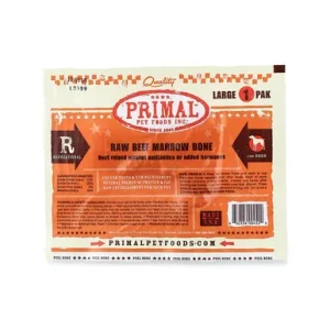 Primal Raw Frozen Recreational Large Beef Marrow Bones for Dogs & Cats