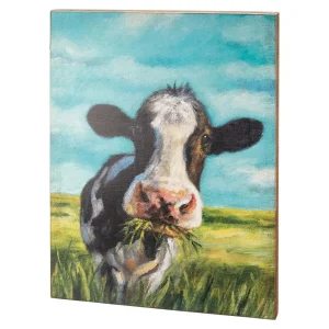 Primitives By Kathy Cow With A Mouthful Box Sign