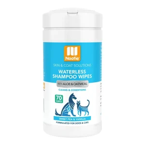 Nootie Waterless Grooming Wipes Sweet Pea and Vanilla, 70-Count