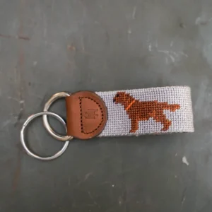 Chocolate Lab Needlepoint Key Fob