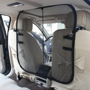 Pet Life ® Rectangular 'Easy-Hook' Backseat Mesh Folding Dog Cat Child Car Seat Carseat Safety Barrier