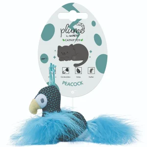 M Pets Plume Peacock Catnip Toy for Cats (Blue)