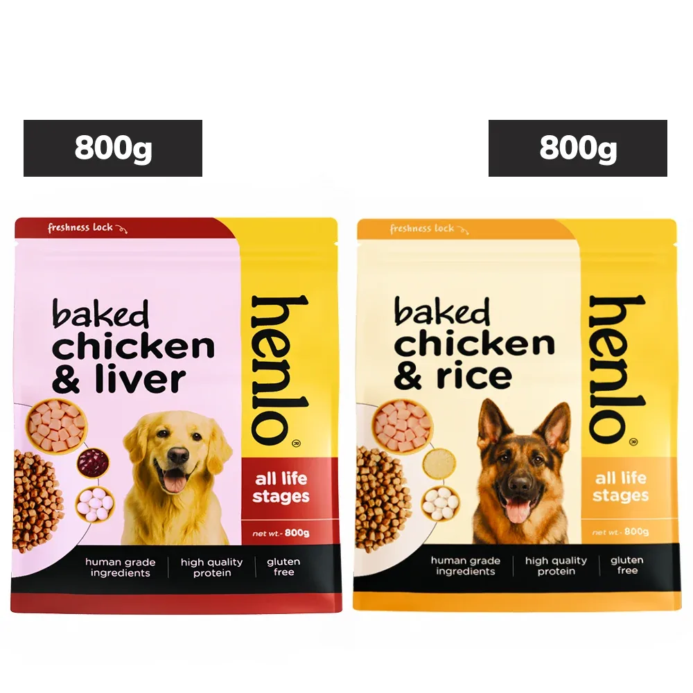 Henlo Baked Chicken & Liver and Chicken & Rice Dog Dry Food Combo - Image 2