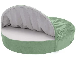 FurHaven Microvelvet Snuggery Gel Top Foam Pet Bed - Sage (18")