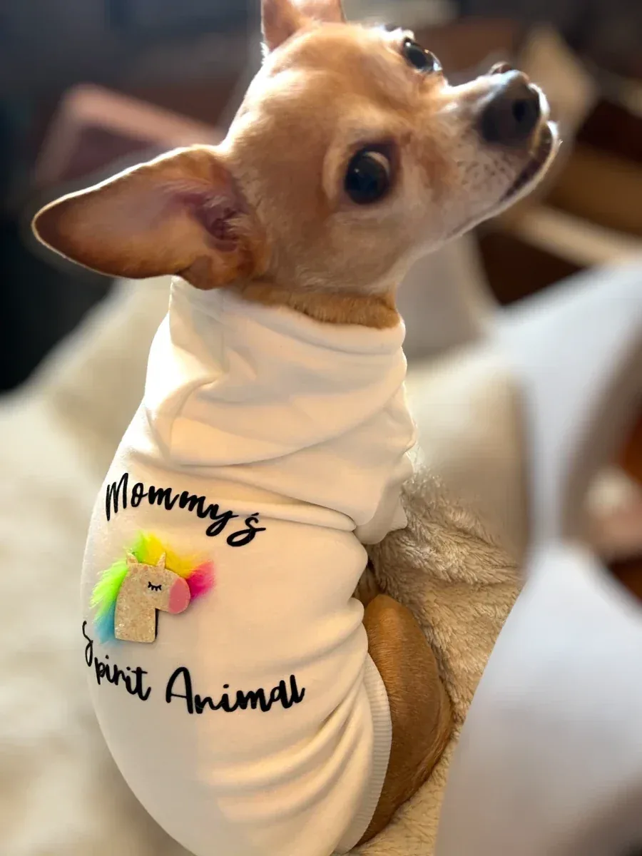 Mommy's Spirit Animal Hoodie - Glitter Unicorn Dog Hoodie by Bark Fifth Avenue - Image 2