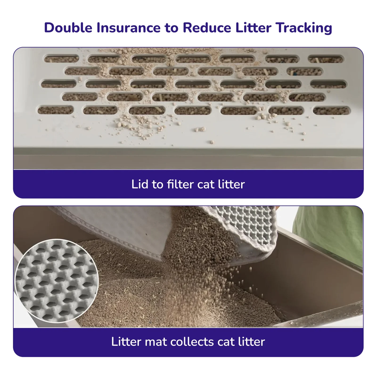 Petverse Stainless Steel Side Opening Litter Box for Cats (Grey) - Image 2
