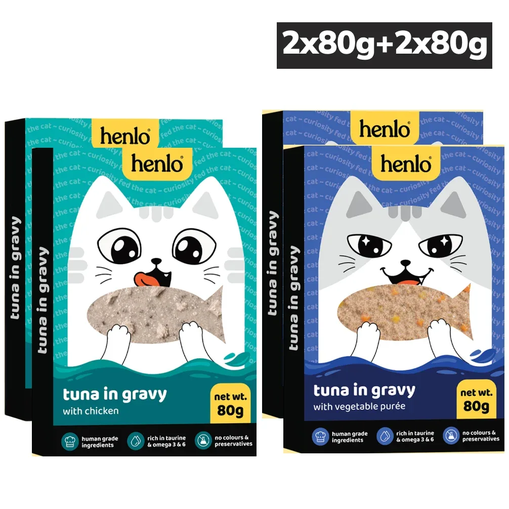 Henlo Tuna with Chicken and Tuna with Vegetable Puree Adult Cat Wet Food - Image 2