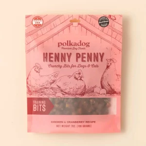 Polkadog Henny Penny Chicken & Cranberry Training Bits Crunchy Dog and Cat Dog Treats 7 oz