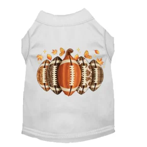 Autumn Touchdown Tail Tee - Dog Football Pumpkin T-Shirt