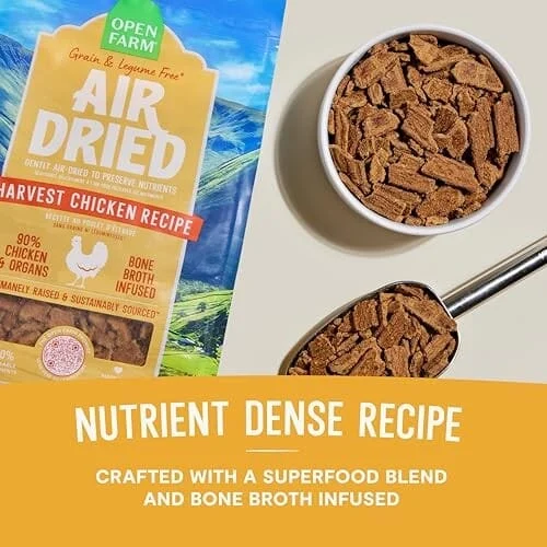 Open Farm Grain-Free Harvest Chicken Bone-Broth Infused Air-Dried Dog Food or Topper - Image 2