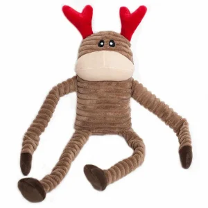 ZippyPaws Holiday Crinkle Reindeer Plush Dog Toy