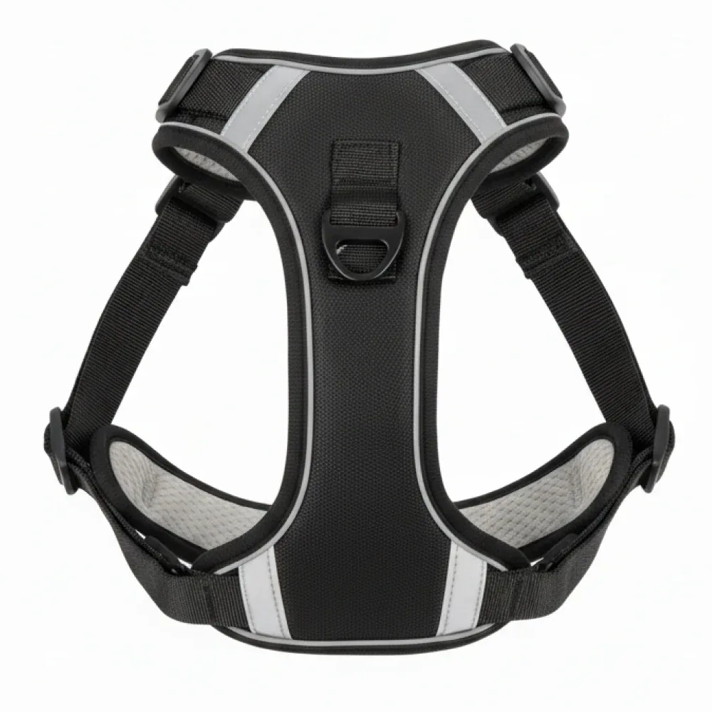 Skatrs Fully Padded Comfort Midnight Reflective Harness for Dogs & Cats (Black) - Image 2