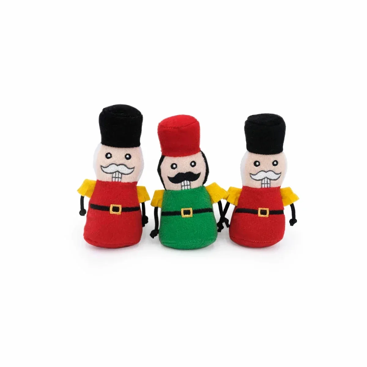 ZippyPaws Holiday Miniz Nutcrackers Plush Dog Toy, 3-Count - Image 2