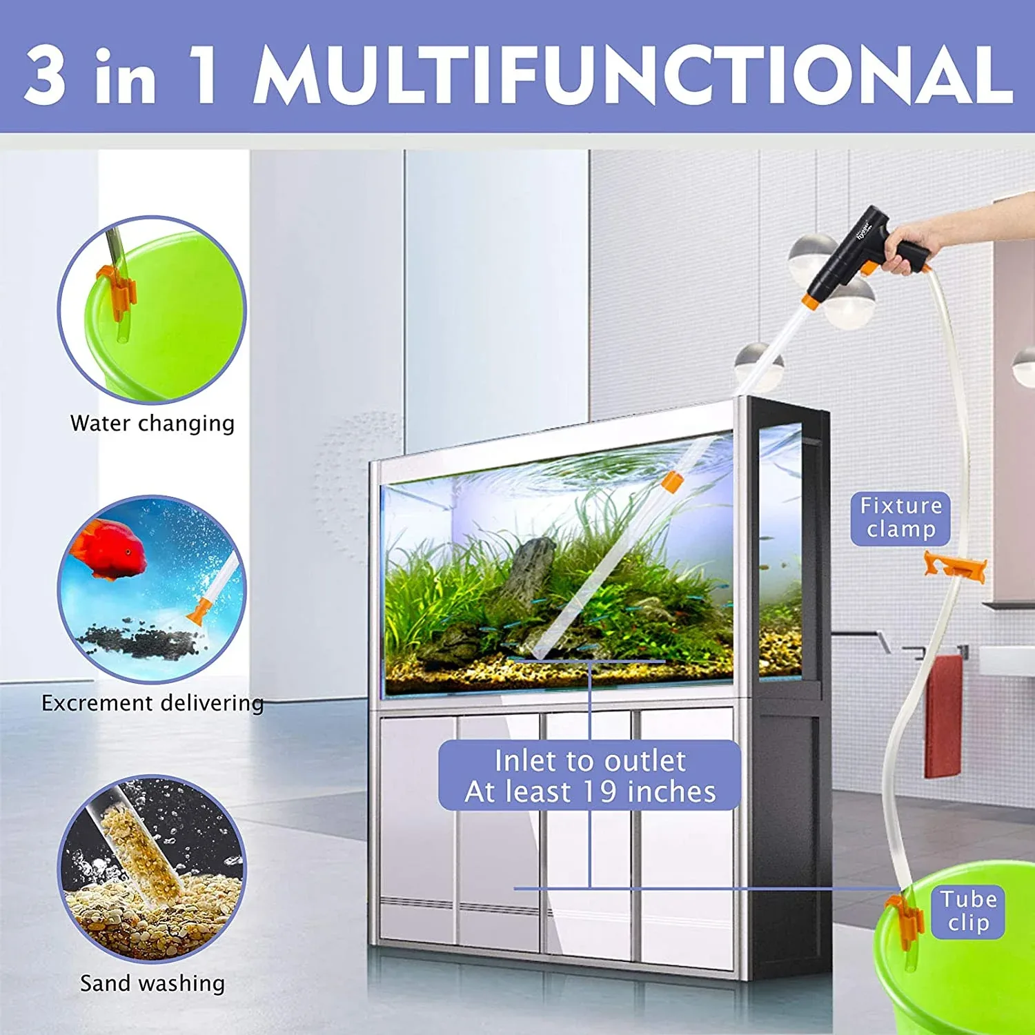 Hygger - Hand Operated 3-in-1 Water Changer - Image 2