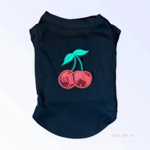 My Fabulous Cherry Tank - SS22 Sequin Embroidered Dog Tee by Bark Fifth Avenue