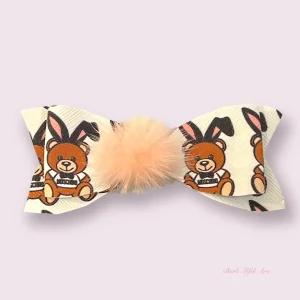 Pawchino PomPom Dog Hair Barrette by Bark Fifth Avenue - Vegan Leather 5 in Clip