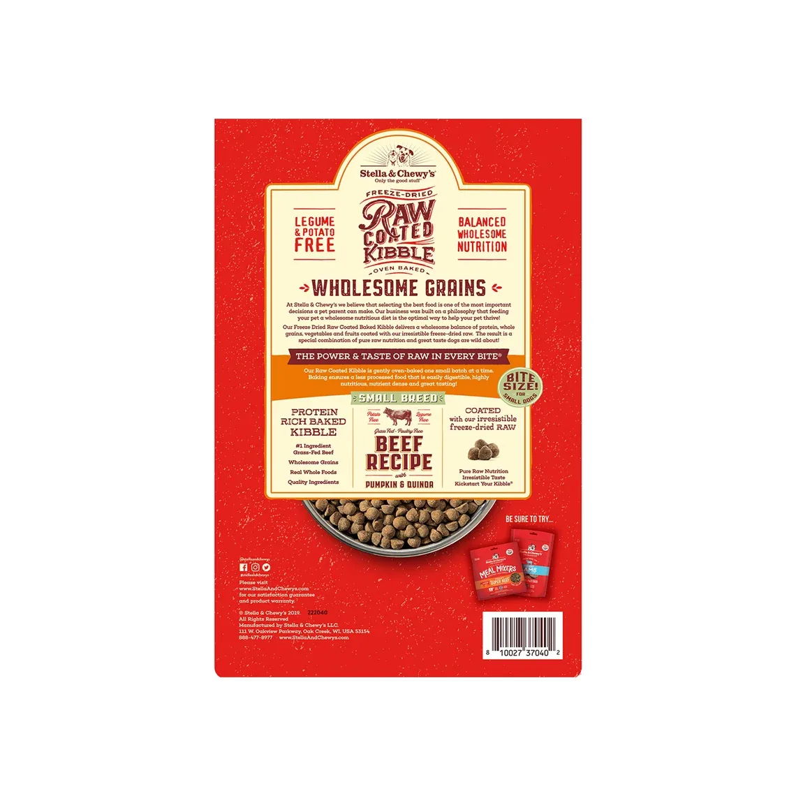 Stella & Chewy's Raw Coated Wholesome Grains Small Breed Dog Food - Image 2