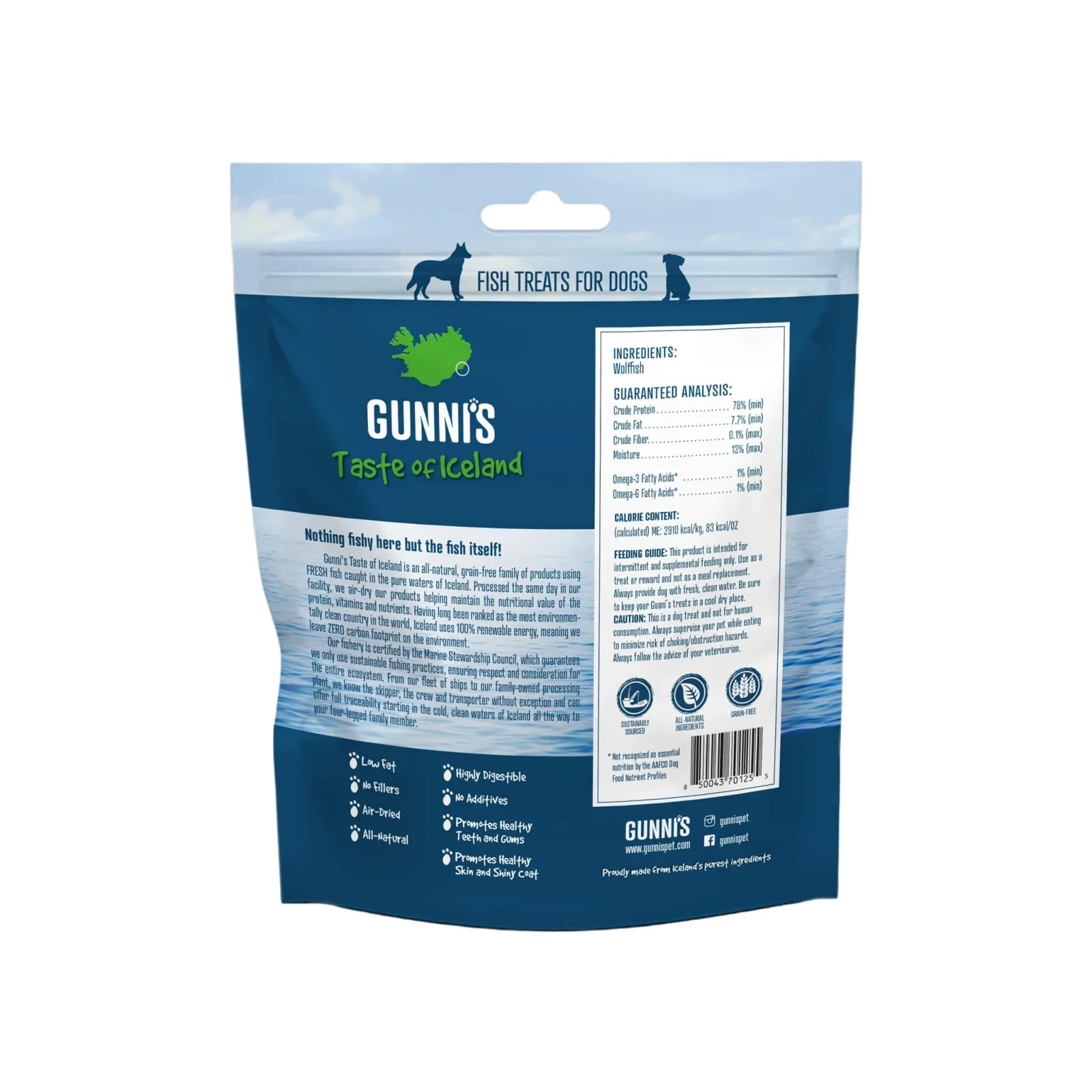 Gunni's Taste of Iceland Fish Skin Chips Dog Treats - Image 2