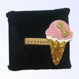 My Little Ice Cream Cone Hair Barrettes for Dogs by Bark Fifth Avenue - Set of 2