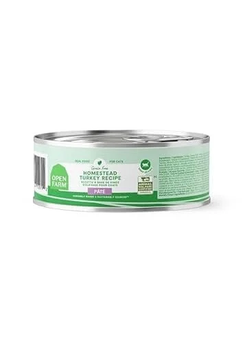 Open Farm Grain-Free Homestead Turkey Pate Recipe Canned Cat Food