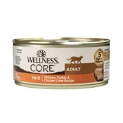 Wellness CORE Natural Grain Free Chicken, Turkey & Chicken Liver Pate Canned Wet Cat Food