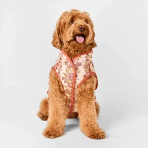 Blockprint Floral Reversible Dog Jacket