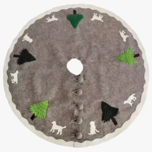 Dogs with Green Trees Christmas Tree Skirt