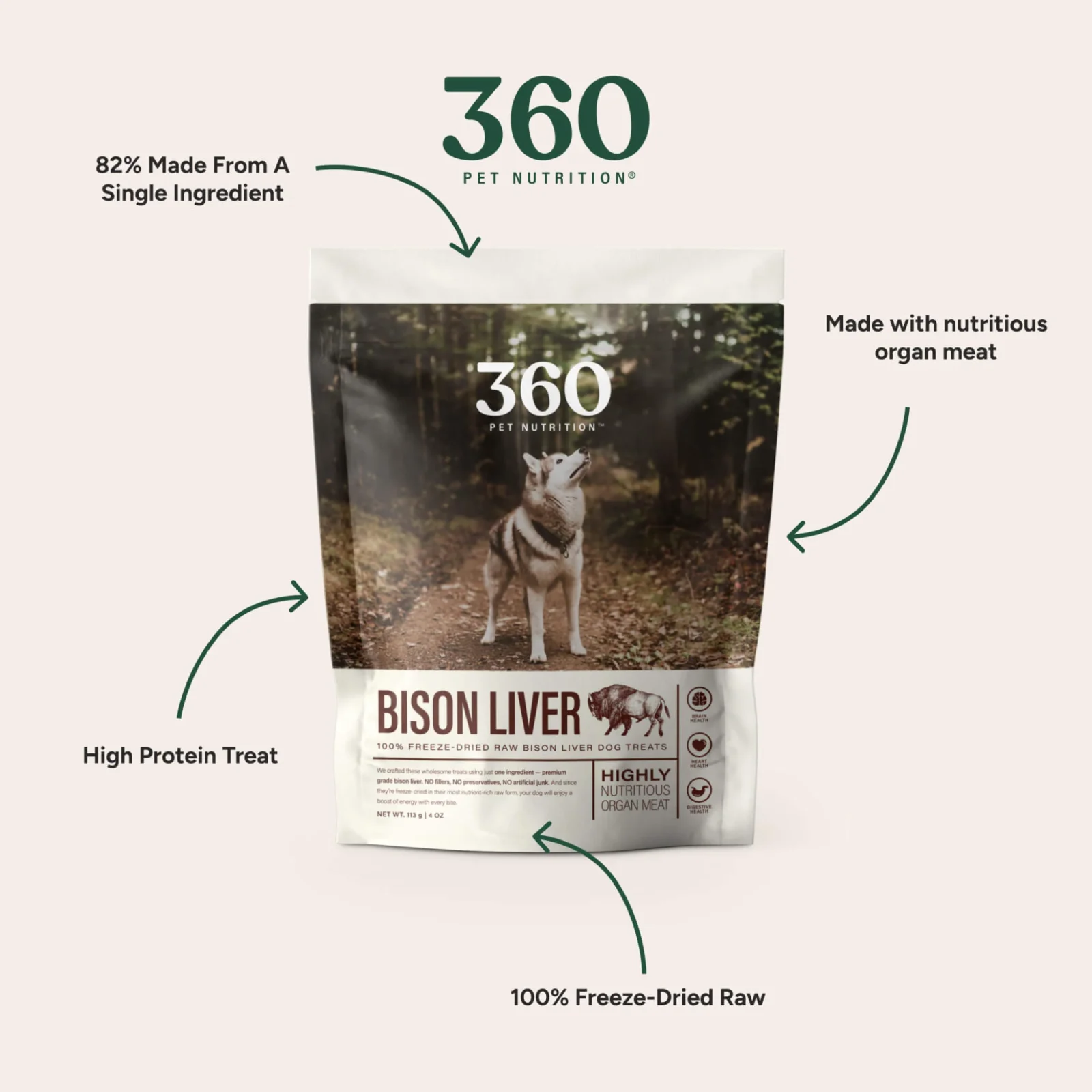 360 Pet Nutrition Freeze Dried Liver Treats for Dogs - Image 2