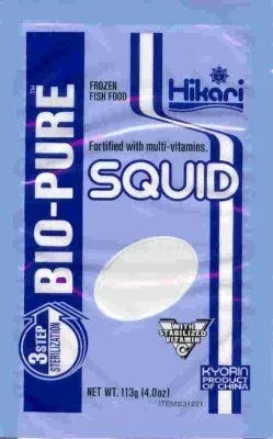 Hikari Bio-Pure Frozen Squid - Flatpack - 4 oz