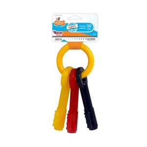 Nylabone Keys and Ring Teething Puppy Bacon Flavored Nylon Chew Dog Toy