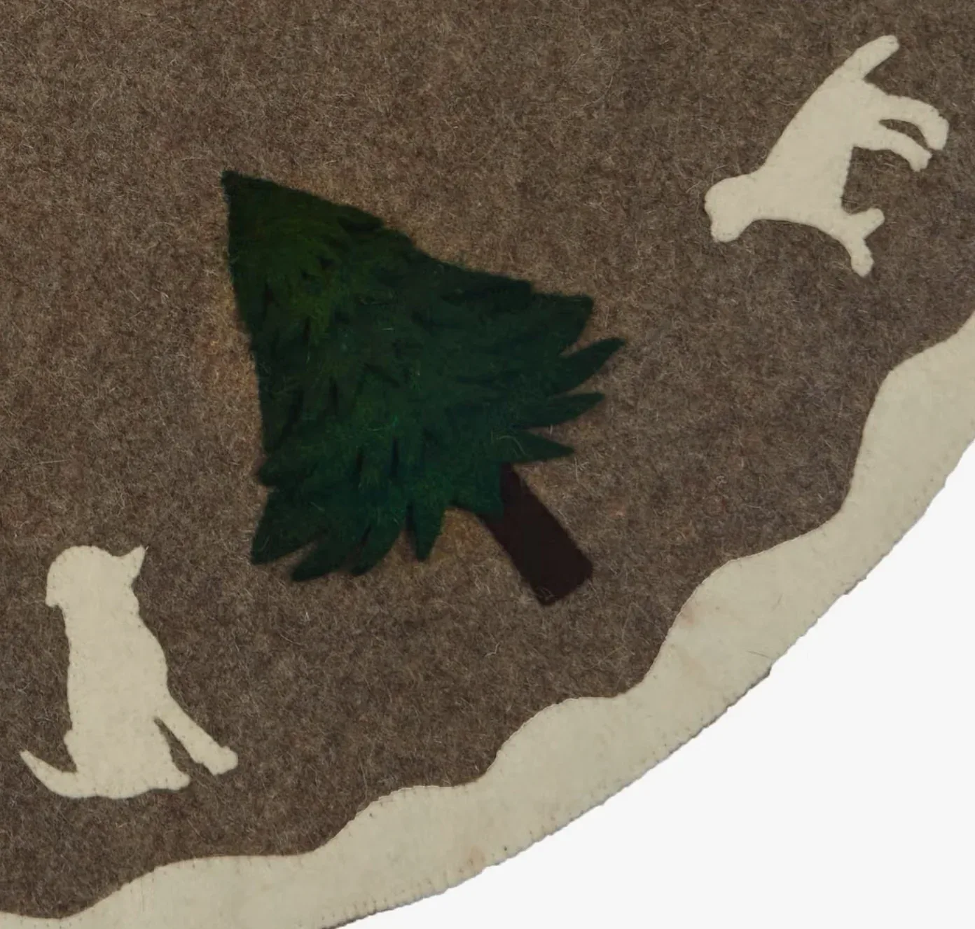 Dogs with Green Trees Christmas Tree Skirt - Image 2