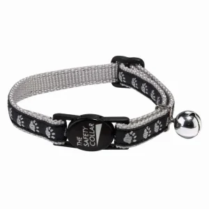 Meow Town Two-Tone Pawprint Cat Collar - 5 Colors