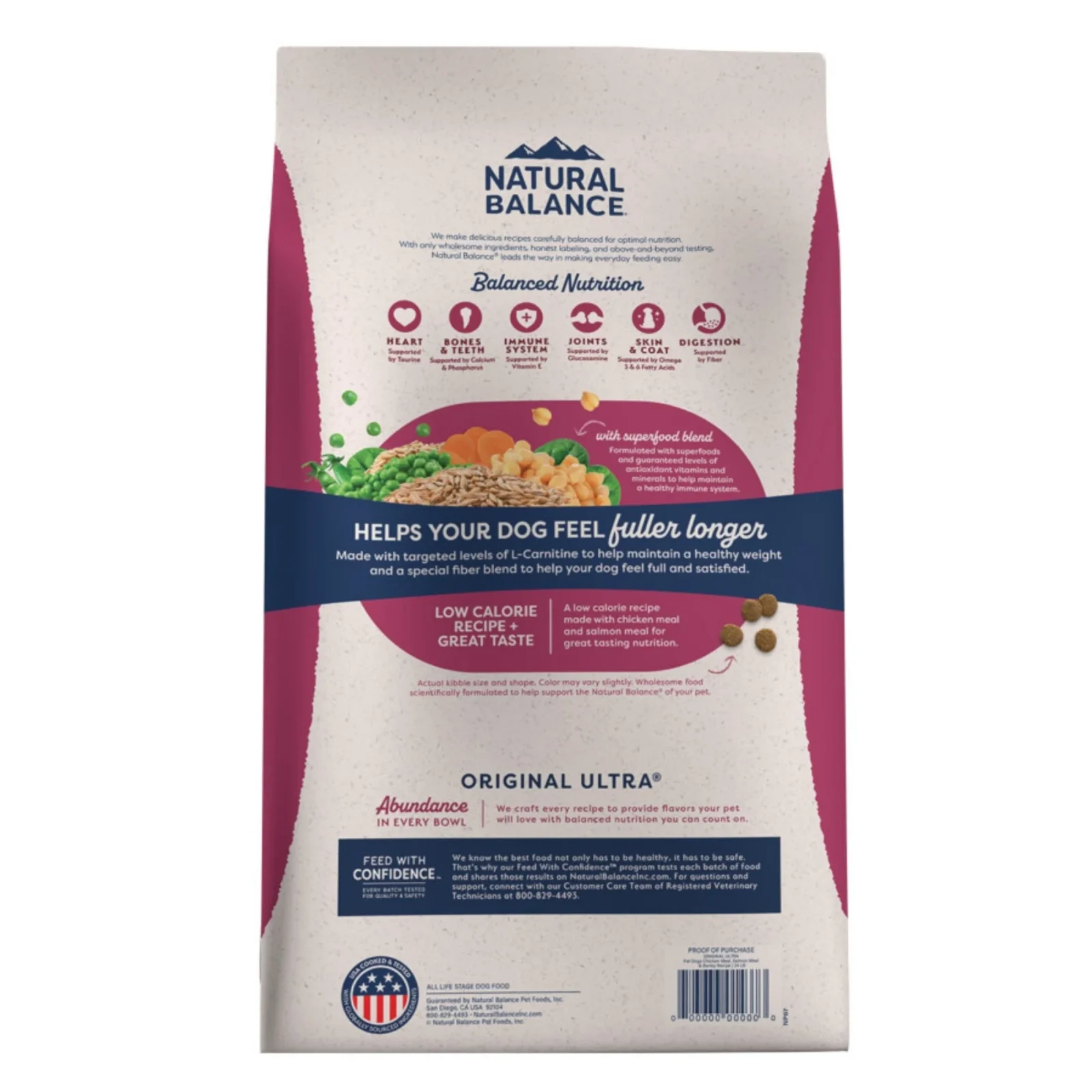 Natural Balance Pet Foods Original Ultra Fat Dogs Dry Dog Food Chicken Meal, Salmon Meal & Barley, 24 lb - Image 2