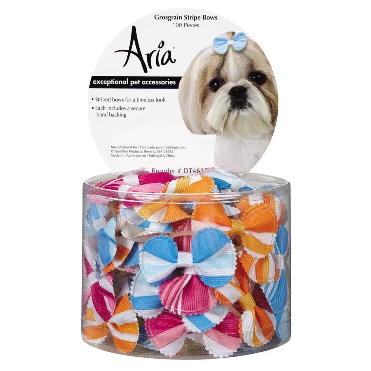 AR Grosgrain Stripe Bows Canister 100 ct - Image 2