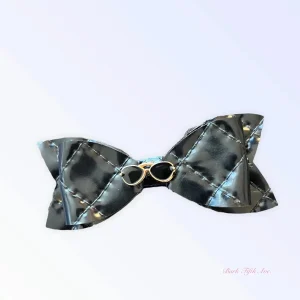 Quilted Aviator Dog Hair Clips - Vegan Leather, Set of 2