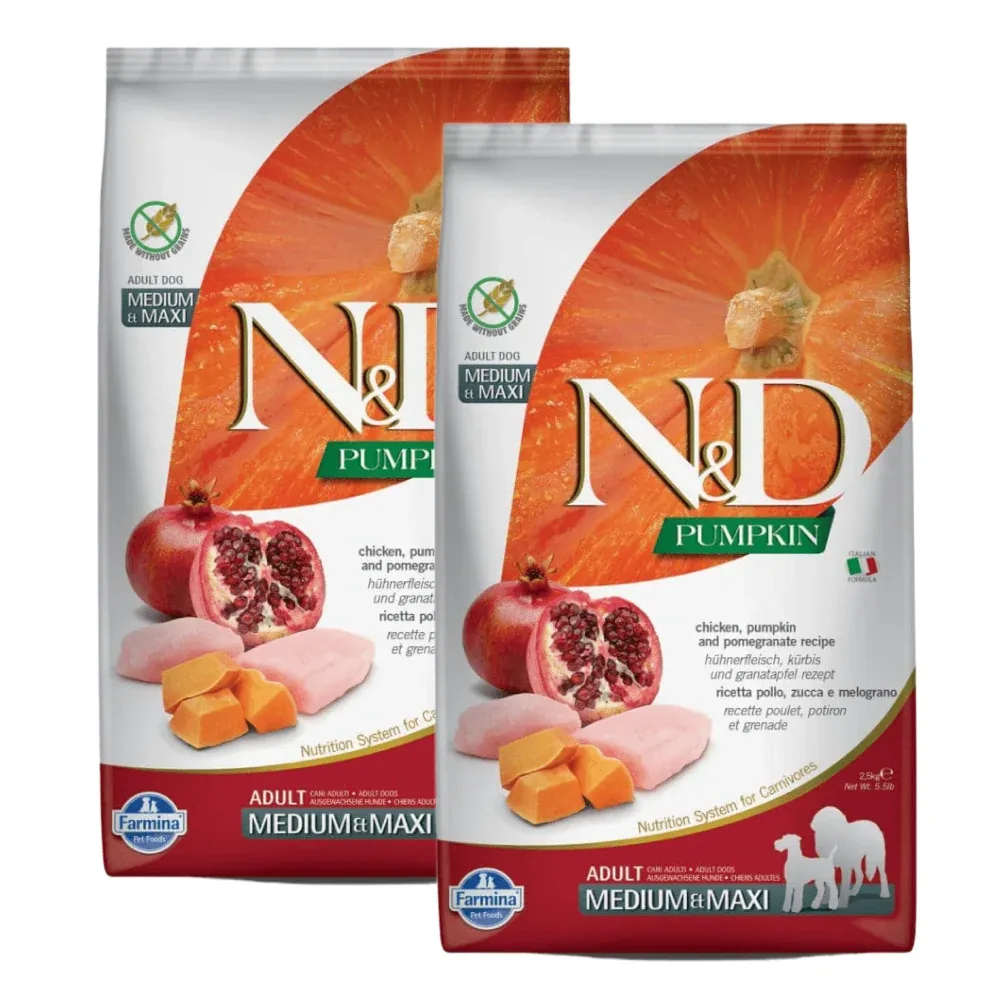 Farmina N&D Pumpkin Chicken & Pomegranate Grain Free Adult Maxi Medium Dog Dry Food - Image 2