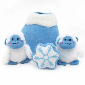 ZippyPaws Holiday Burrow Yeti Mountain Plush Dog Toy