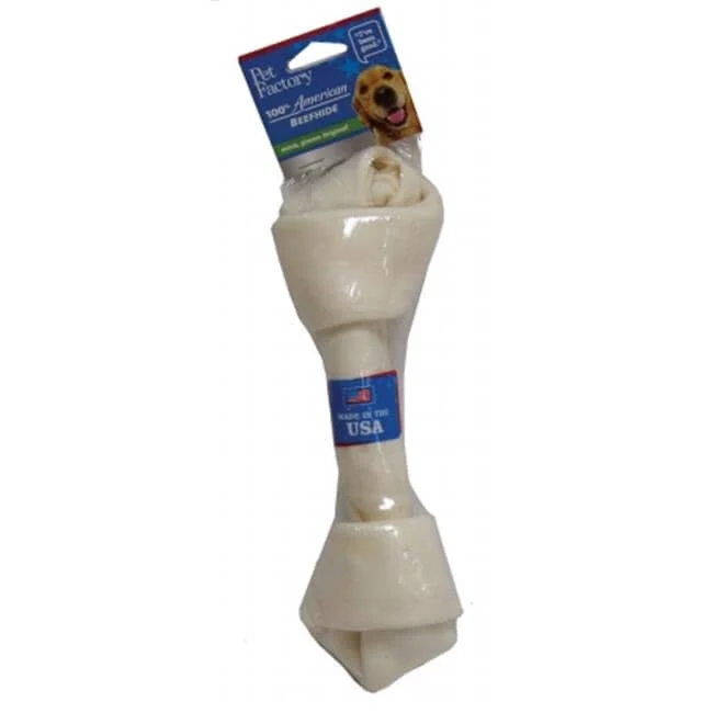 Pet Factory American Beefhide Knotted Bone Natural Dog Chew - Image 2