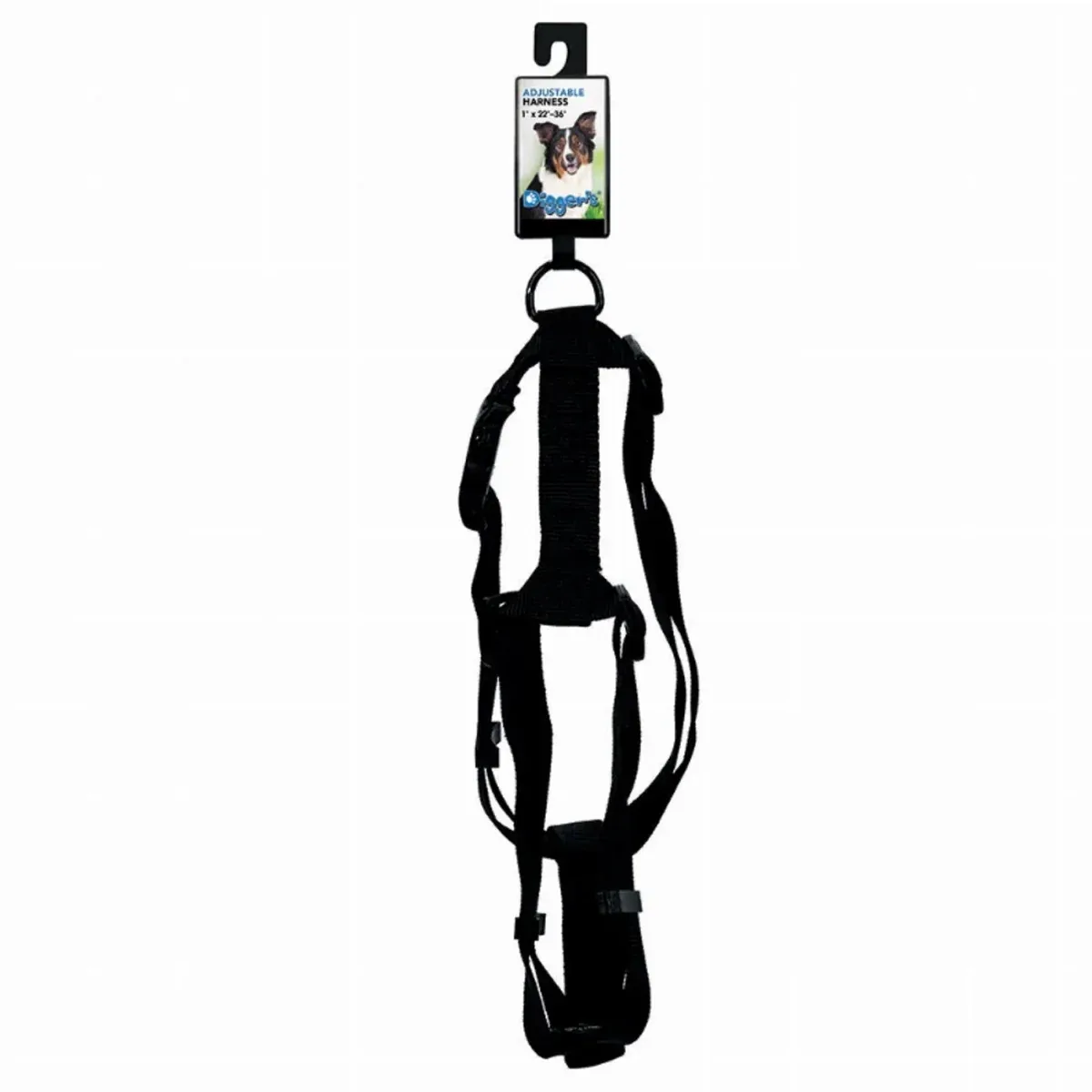 DGR, 1 in Adjustable Dog Harness Black