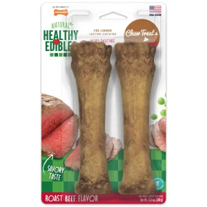 Nylabone Healthy Edibles All-Natural Long-Lasting Dog Chew Treats Roast Beef, X-Large/Souper 50 lb. 2 ct