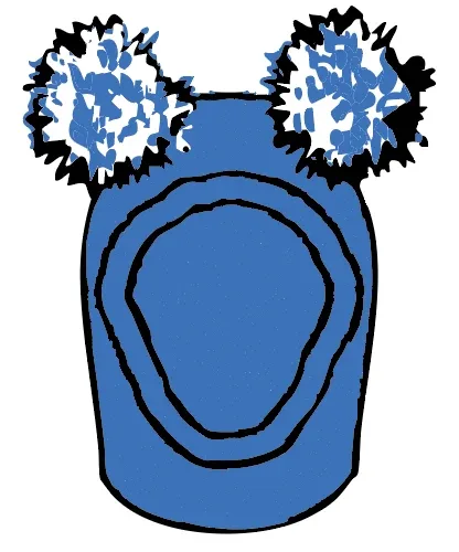 Pom Pom Sweater Hood - Blue - Image 2