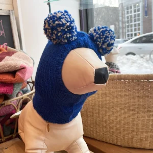 Pom Pom Sweater Hood - Blue