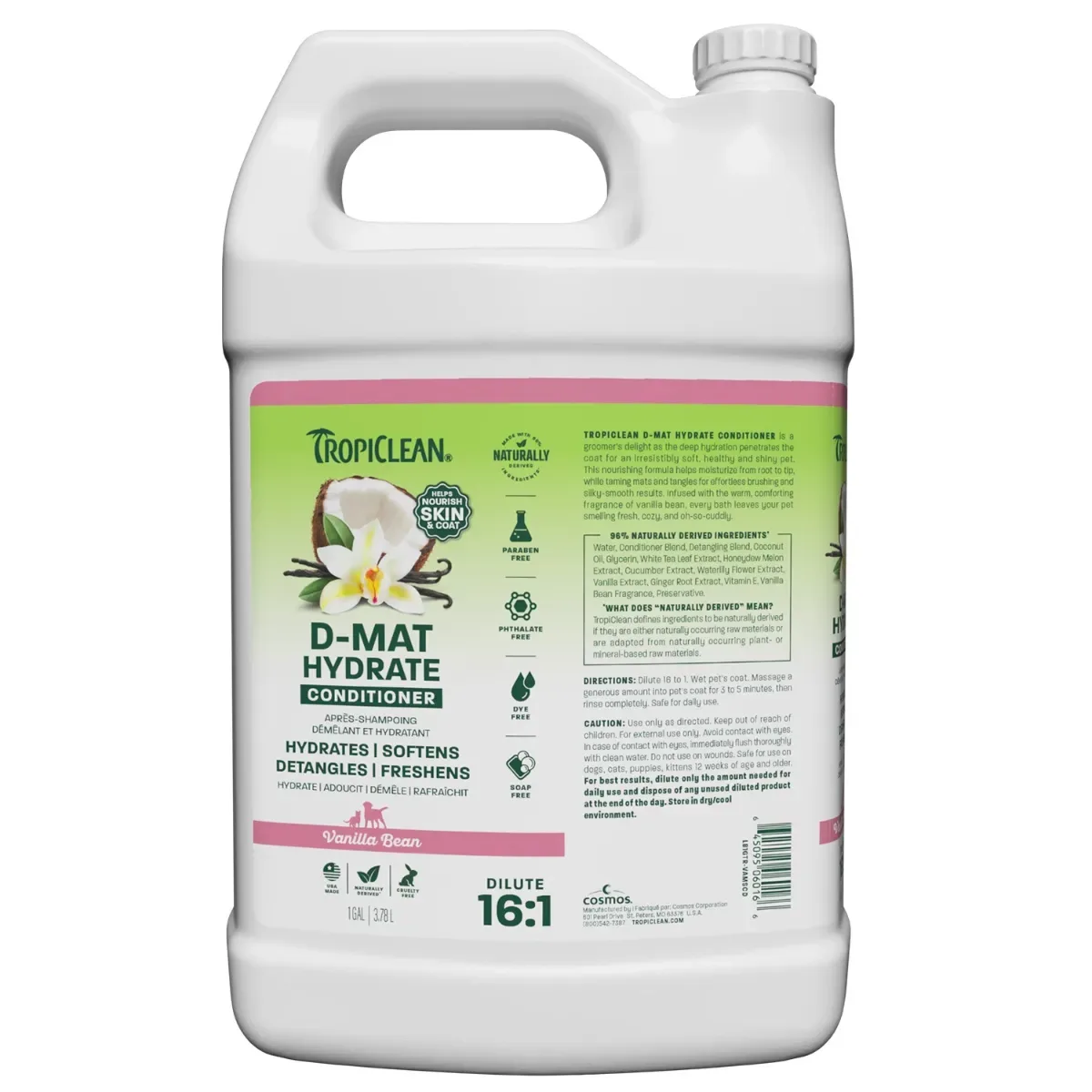 TropiClean Vanilla Bean D-Mat Hydrate & Shine Pet Conditioner