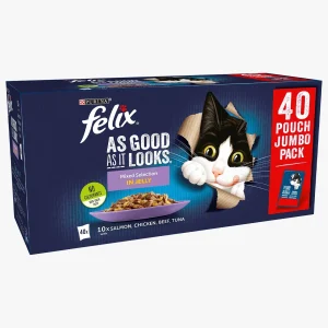 Felix As Good As it Looks Favourites Selection Wet Cat Food in Jelly (40 x 85g)