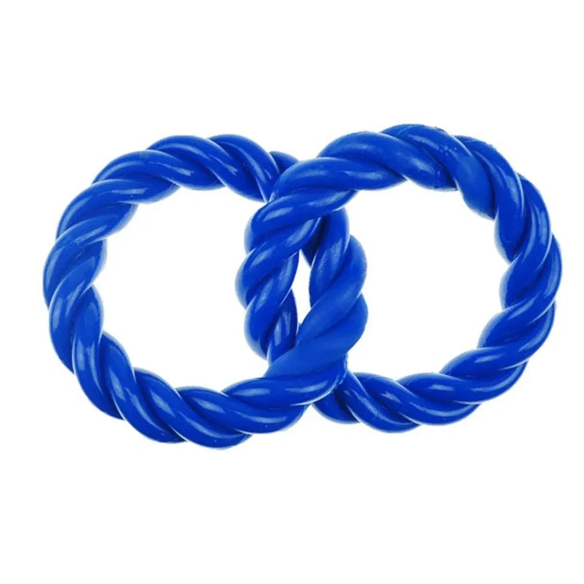 Infinity TPR Dual Ring Dog Toy - Blue & Orange - Image 2