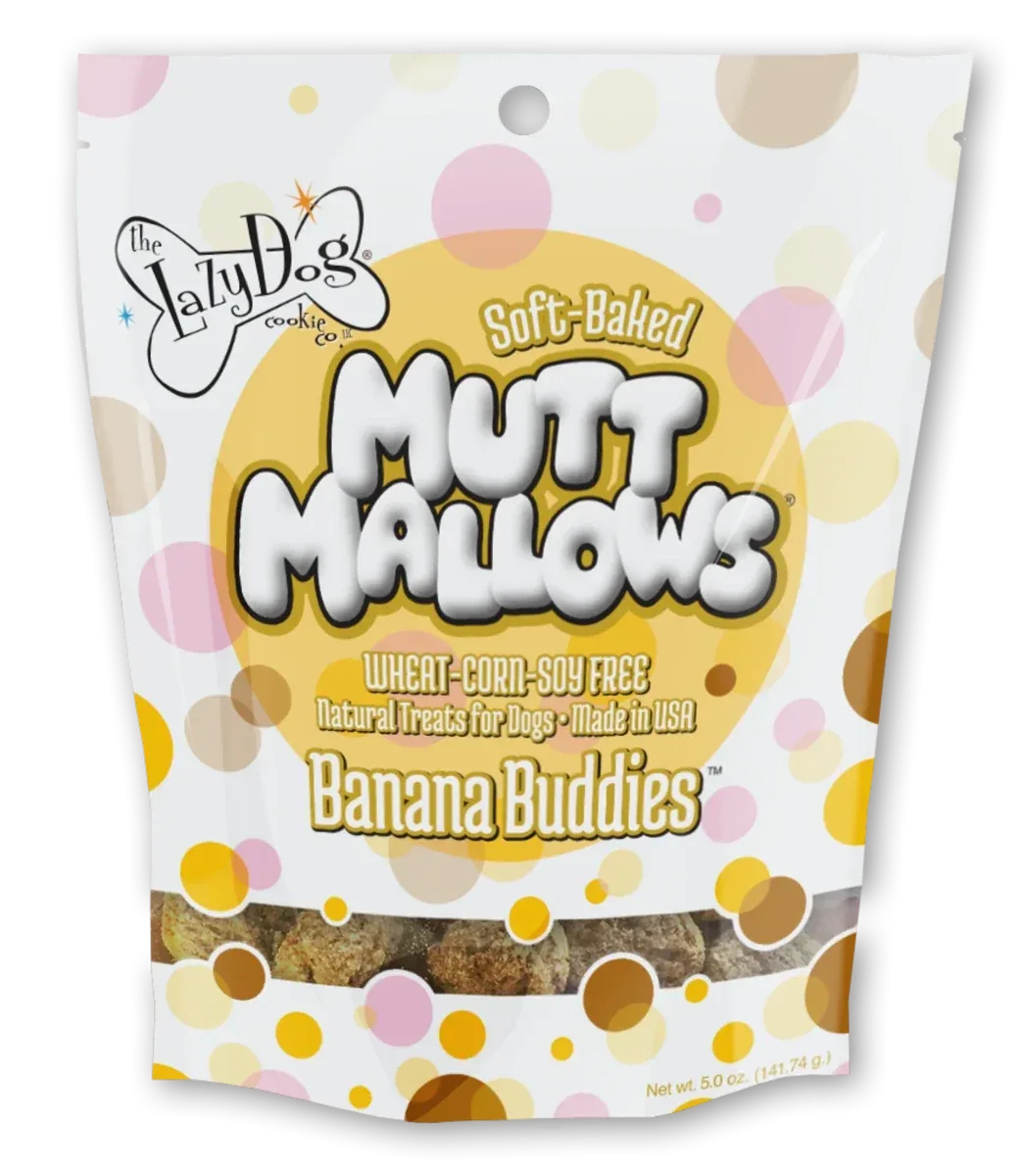 Lazy Dog Mutt Mallows Banana Buddies Dog Treat 5 oz