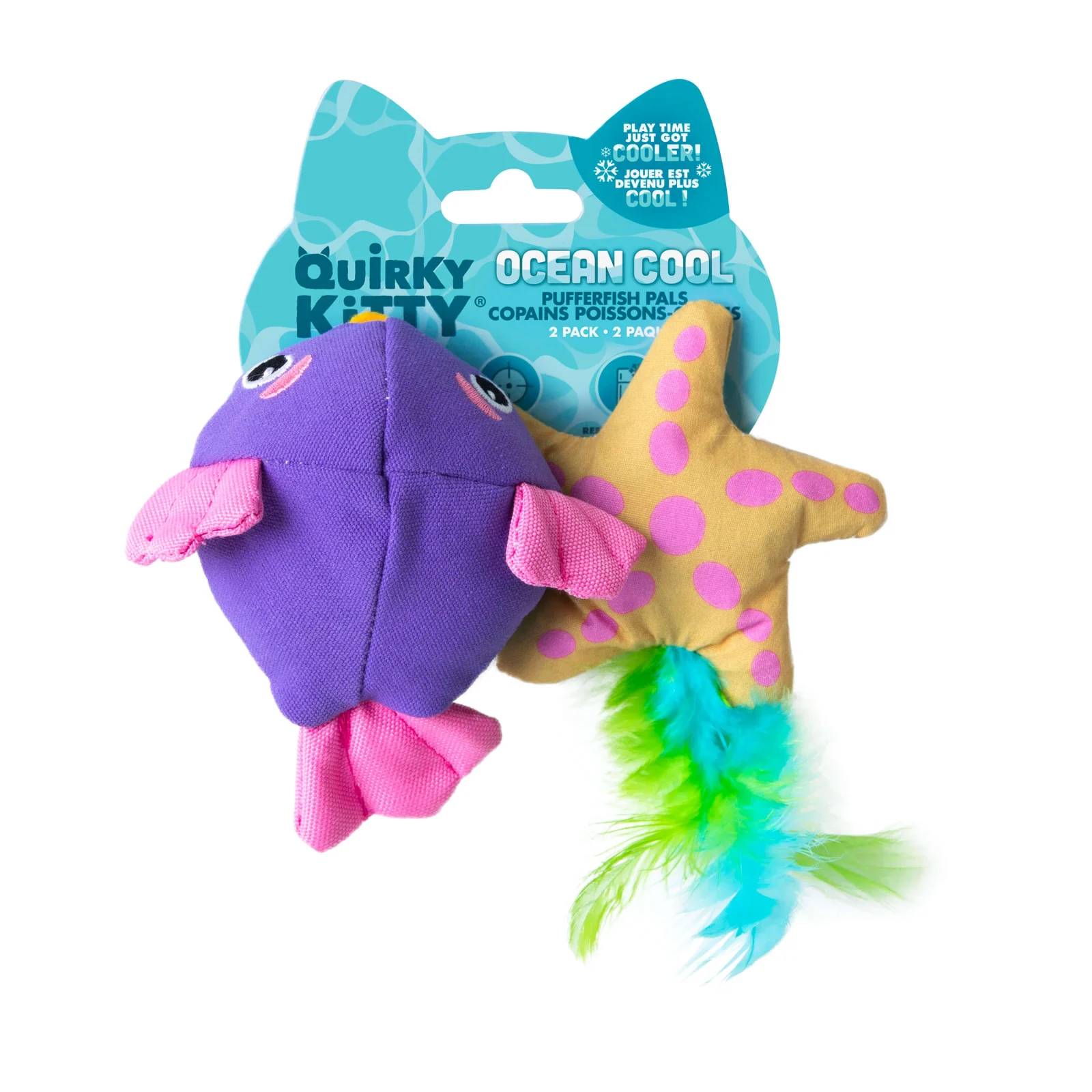 Quirky Kitty Pufferfish Pals Cat Toys 2-Pack | Cooling Catnip Ocean Toys - Image 2